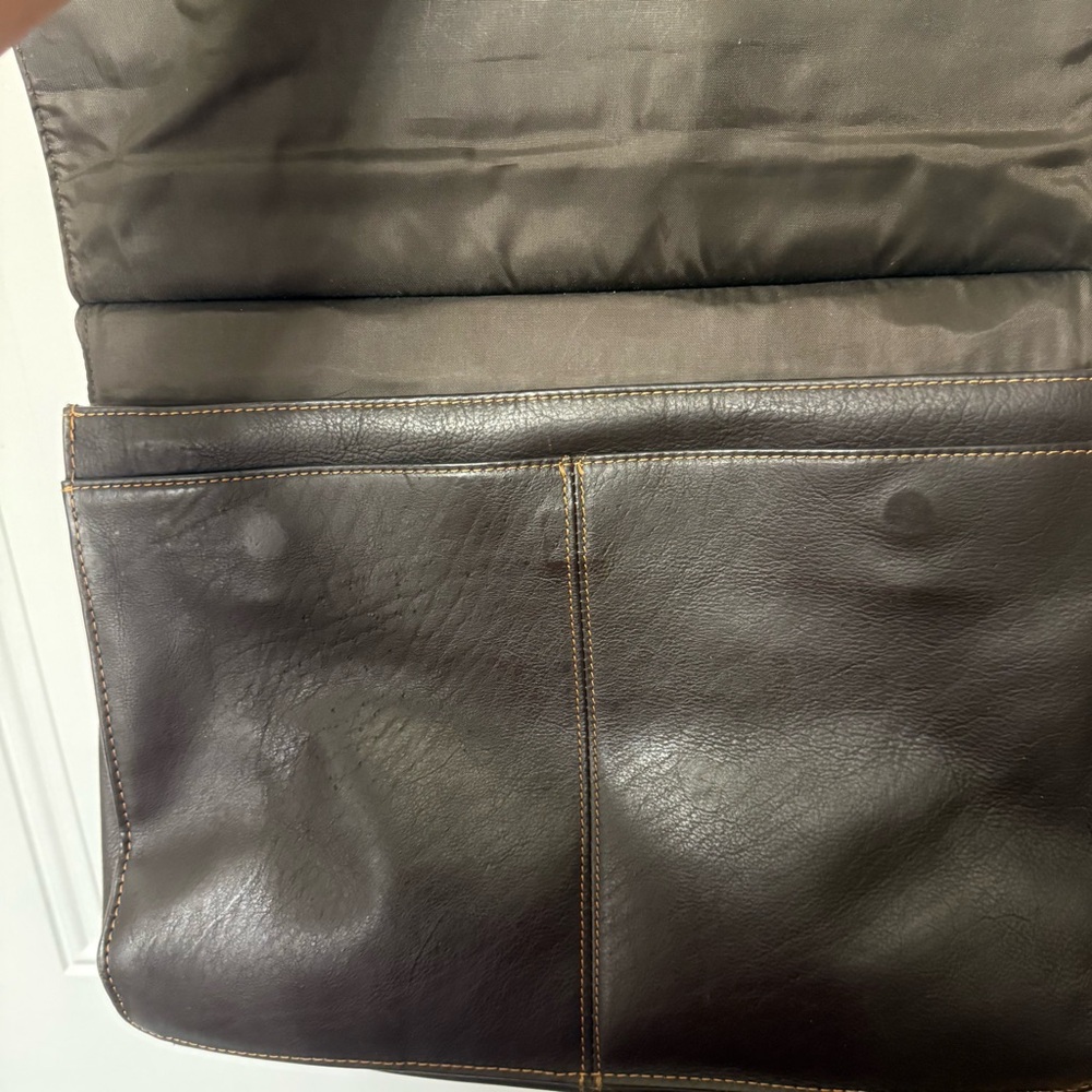 Wilson’s Leather Classic Brown Briefcase Laptop Messenger Bag - Picture 5 of 8